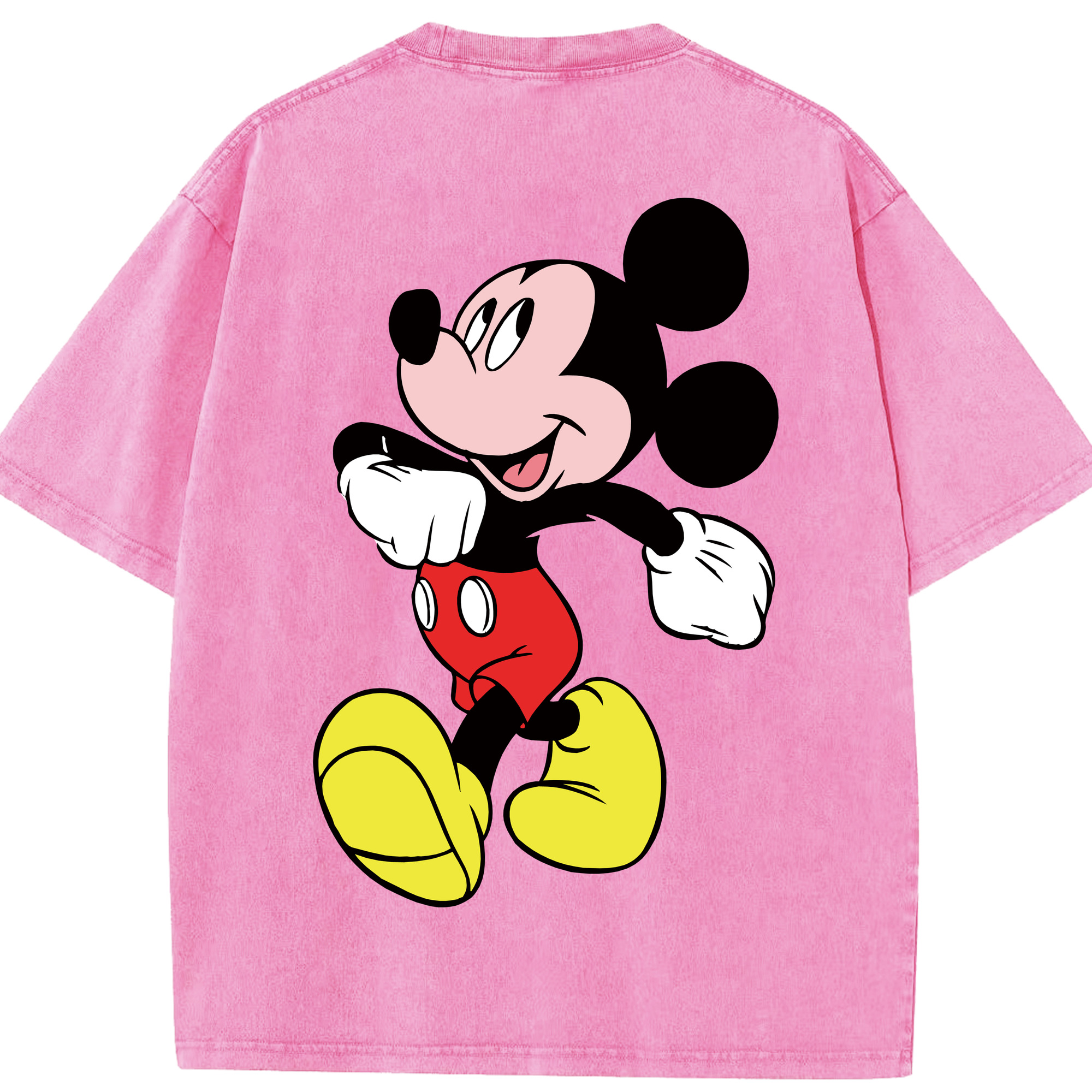 （画像用） ミッキーマウス Mickey Mouse 綿100% ヴィンテージ風 半袖Tシャツ（背面プリント）